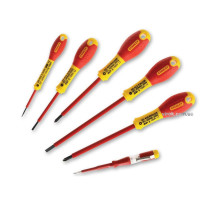 Набор отверток диэлектрических STANLEY "FatMax": индикатор, PH, SL, корпус VDE до 1000V. [6 Шт.]