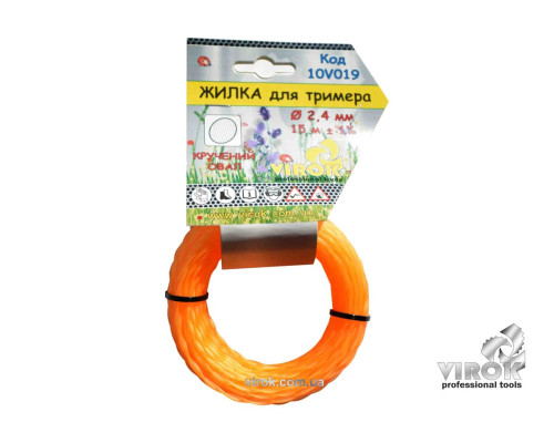 Жилка для тримера "Кручений ОВАЛ" TM VIROK : Ø= 3.0 мм, l= 15 м