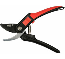 Секатор з округленими лезами YATO: з регуляцією розводу лез до гілок Ø= 12 і 20 мм, L=220 мм [12/48]