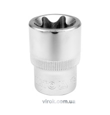 Головка торцева YATO : TORX E10, квадрат 1/2", L= 25 мм. CrV,  [12/120/240]