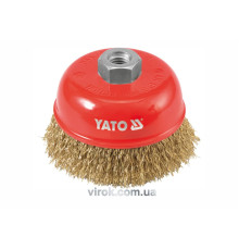 Щітка - крацовка YATO *чашка* до КШМ з кріп. гайкою М14, Ø=100мм [4/32]