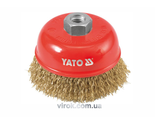 Щітка - крацовка YATO *чашка* до КШМ з кріп. гайкою М14, Ø=100мм [4/32]