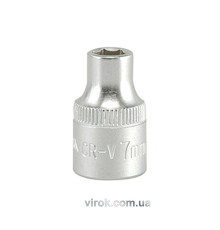 Головка торцева 6-гранна YATO : квадрат 3/8", М= 7 мм, L= 28 мм [24/240/480]