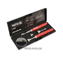 Схватыватель магнитный + зеркало на телескопических держателях для обзора YATO, наб. 2 элем.