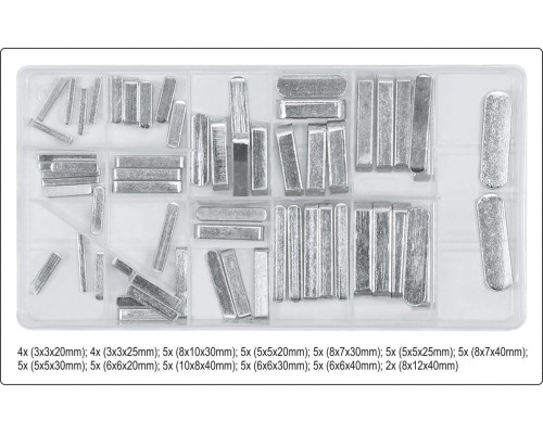 Клинья к ременным роликам YATO разных размеров, 60 шт [24]