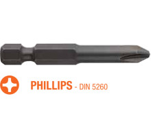 Насадка викруткова USH Industry "тонке жало" Phillips PH0 x 50 мм подовжена, Уп. 10 шт.