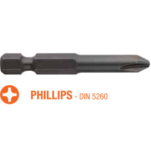 Насадка викруткова USH Industry "тонке жало" Phillips PH0 x 50 мм подовжена, Уп. 10 шт.