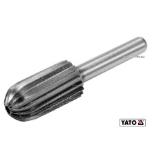 Фреза циліндрична півкругла по металу YATO : Ø13 x 25/55 мм, HSS 4241, хвостовик- Ø6 мм [80]