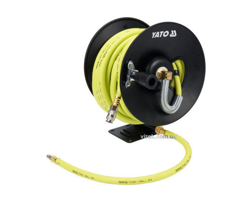 Шланг пневматичний ПВХ на бобіні YATO з швидкоз'єдн. наконеч-ми; Ø=9,5мм макс.тиск 20 Bar, l=15м [2]