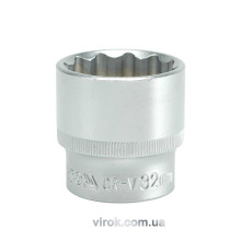 Головка торцева 12-гранна YATO : квадрат 1/2", М= 32 мм, L= 42 мм [6/48/96]