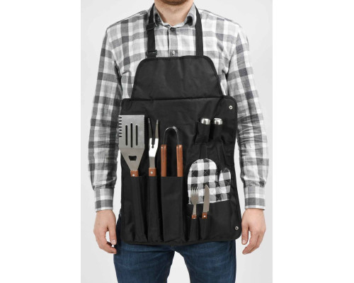 Фартук для гриль процесу VOREL з кишенями і інструментами, 8 шт [8/16]
