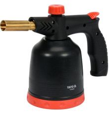 Лампа паяльна газова з п'єзозапалом YATO, 1.7 кВт, 123 г/год, 360° тип з`єднання EURO EN417 [12]