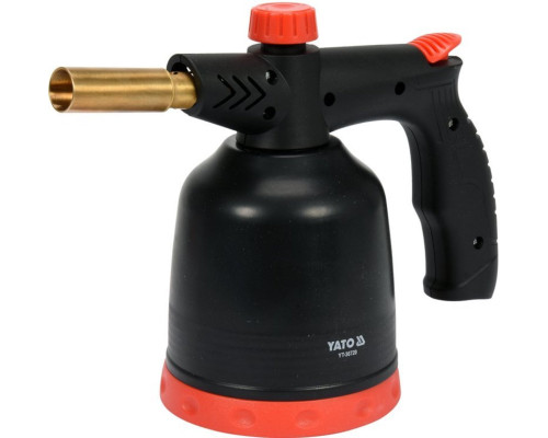 Лампа паяльна газова з п'єзозапалом YATO, 1.7 кВт, 123 г/год, 360° тип з`єднання EURO EN417 [12]