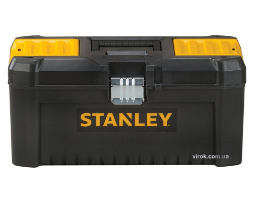 Ящик для інструментів STANLEY : 16", пластиковий, комірки в кришці, металева защіпка, 406x205x195 мм
