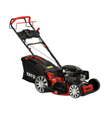 Газонокосарка бензинова YATO з приводом: 3,5кВт, ширина різання: Ø= 51 см, травозбірник- 62л