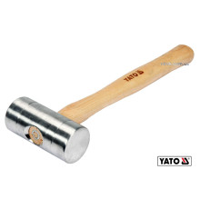 Молоток алюмінієвий YATO : Ø50 x 320 мм, m= 580 г, дерев'яна ручка [6/24]
