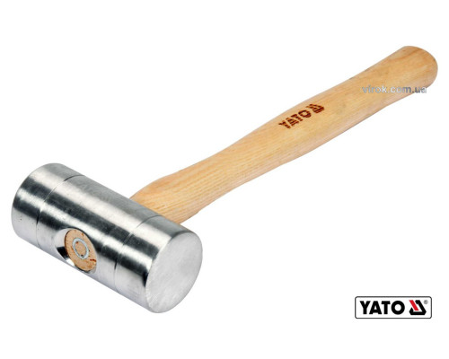 Молоток алюмінієвий YATO : Ø50 x 320 мм, m= 580 г, дерев'яна ручка [6/24]