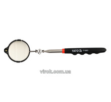 Зеркало Ø= 54 мм обзорное YATO с подсветкой на телескоп. ручке l=265-920 мм [10/100]