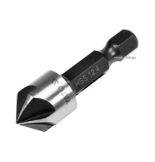 Зенкер конічний по металу YATO : HSS, Ø= 12.4 мм, l= 40 мм, 5 пругів, HEX- 1/4" [50/200]