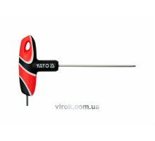 Ключ шестигранний YATO : тип "T", M2.5 мм, двосторонній, кульковий наконечник L= 100 мм [12/240]