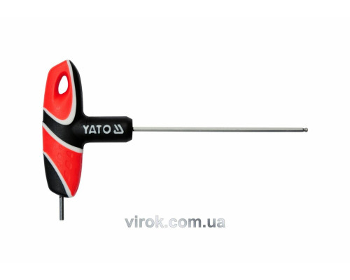 Ключ шестигранний YATO : тип "T", M2.5 мм, двосторонній, кульковий наконечник L= 100 мм [12/240]