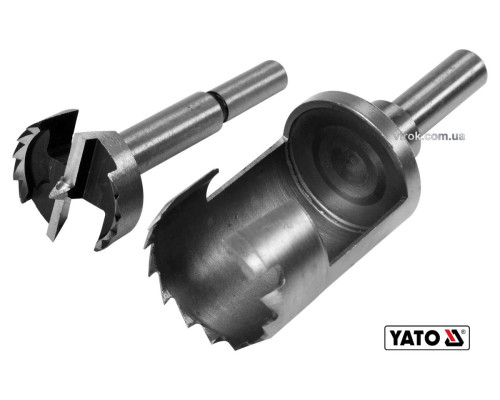 Свердла по дереву: коронка і фреза YATO : Ø=35 мм, l=110/90 мм- коронка/фреза, 2 шт [10/60]