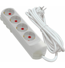 Подовжувач мережевий VIROK: l= 5 м, з 4 гніздами із заземленням