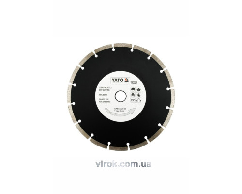 Диск алмазний сегмент YATO : "SEGMENT" Ø= 230x8,0x22,2 мм. H= 2,7 мм [10/40]