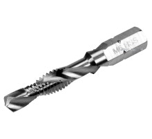 Свердло-мітчик YATO М6 х 1 мм, HSS М2, HEX-1/4", l= 44/8 мм [20/200]