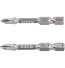 Насадка викруткова YATO PH1 х 50мм. HEX 1/4", покрита нікелем, 2шт.[10]