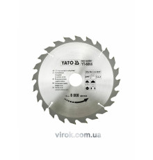 Диск пиляльний победітовий по дереву YATO: 205х18х3.2x2.0 мм, 24 зубці, R.P.M. до 6000 1/хв [10/20]
