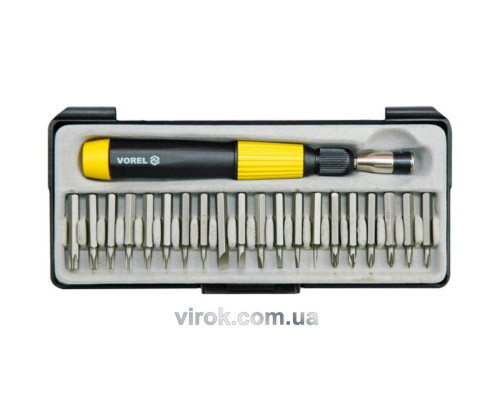 Набір насадок викруткових VOREL : 22 шт. + тримач. Cr-V [10/60]