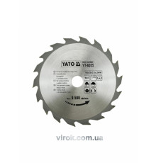 Диск пиляльний победітовий по дереву YATO: 160х20х2.8х2.0 мм, 18 зубців, R.P.M до 9500 1/хв [25/50]