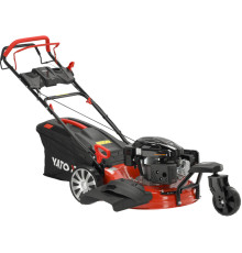 Газонокосарка бензинова YATO з приводом: 3,5кВт, ширина різання: Ø= 53 см, травозбірник- 62л