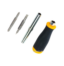 Викрутка STANLEY "6 Way" : насадки двосторонні PH1/PH2 1 шт, SL4,5/SL6 1 шт. подовжувач 6x8 мм