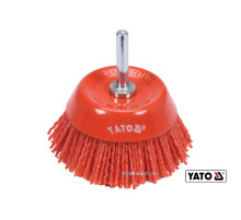 Щетка чистящаяся с нейлоновым ворсом "чашка", к дрели YATO : Ø=75 мм, со шпинделем Ø=6 мм [10/120]