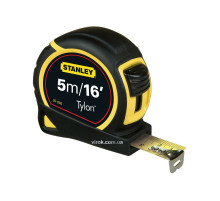 Рулетка STANLEY "Tylon": 5 м х 19 мм (Мет/Дюйм) эргоном. корпус пластик+эласт., Tylon покрытие