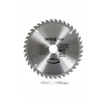 Диск пильный победитовый по дереву YATO: 210х30x3.2x2.2 мм, 40 зубцов, RPM до 8000 1/мин [10/20]