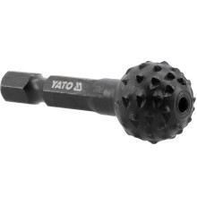 Фреза рашпільна куляста по дереву YATO Ø= 16 мм, l= 45 мм, 6-гран. шпиндель 1/4" з вуглец сталі