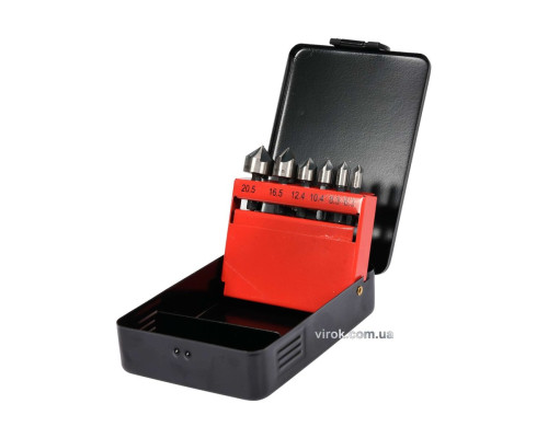 Набір зенкерів конічних по металу YATO: HSS, Ø=6.3-20.5 мм, l=40/45 мм, 5 пругів, HEX-1/4", 6шт [20]