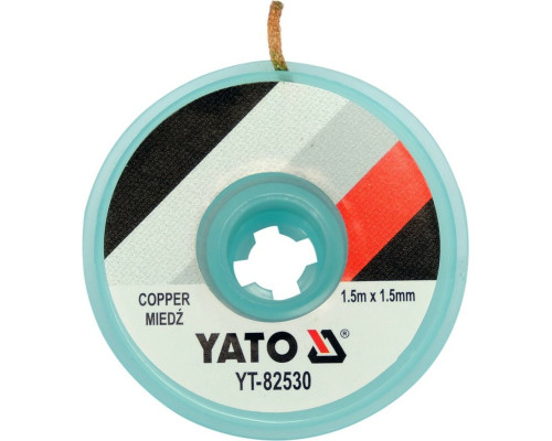Стрічка плетена з міді для очищення від припою YATO, l= 1,5 м, W= 1,5 мм в котушці в корпусі [30]