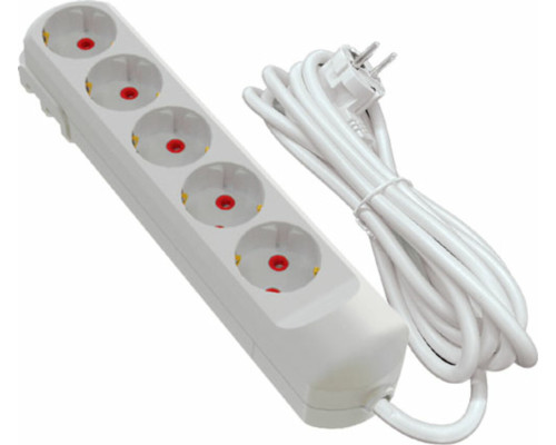 Подовжувач мережевий VIROK: l= 3 м, з 5 гніздами із заземленням