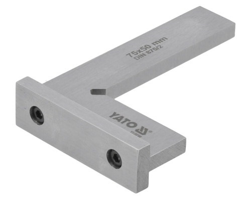 Угольник слесарный 90° YATO с широким основанием, 75 х 50 мм [100]