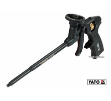 Пистолет для нанесения монтажной пены YATO: алюминий+латунь, пластиковая ручка [20]