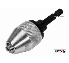 Патрон для дриля YATO : HEX-1/4", Ø=0.5-6.5 мм, L= 75 мм, металевий [10/60]