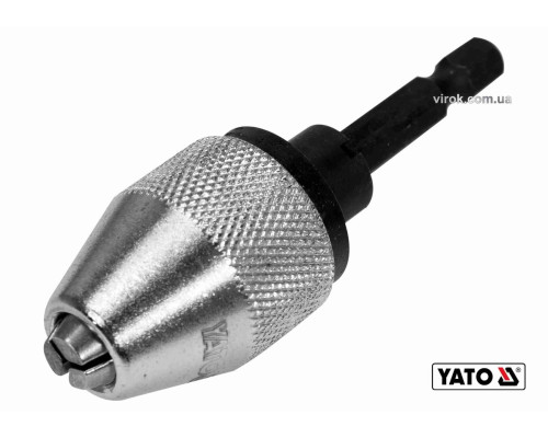 Патрон для дриля YATO : HEX-1/4", Ø=0.5-6.5 мм, L= 75 мм, металевий [10/60]
