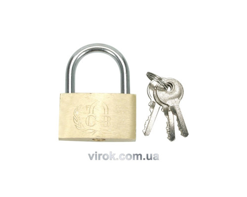Замок навісний VOREL латунний дуговий, l=60 мм [12/144]