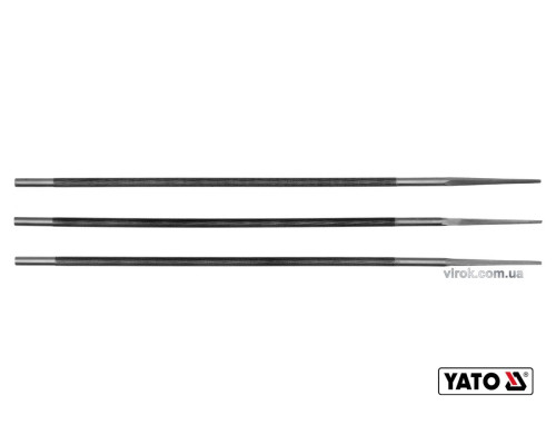 Напильники для точения звеньев цепей YATO, Ø= 4.8 мм, l= 250 мм, 3 шт. [4/200]