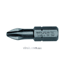 Насадка викруткова YATO : Philips PH2 x 25 мм. HEX 1/4", AISI S2, пак 50 (Шт/ Уп.) [20/40]