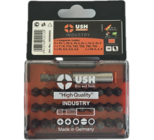 Набір насадок викруткових Industry USH: 1/4" з магнітним тримачем, PH, PZ, SL, Tx, HEX, 31 ел